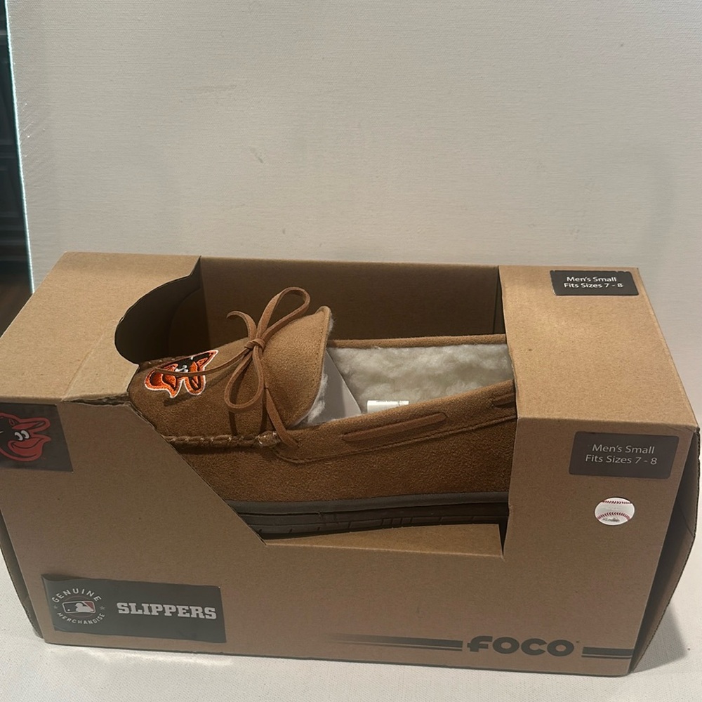 NIB FOCO Genuine Major League Baseball Men’s Small Slippers fits Size 7-8.